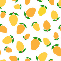 Mango flat design seamless vector illustration