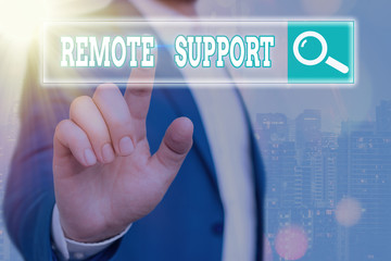 Handwriting text writing Remote Support. Conceptual photo type of secure service, which permits...