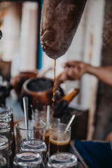 Traditional drip coffee set or 