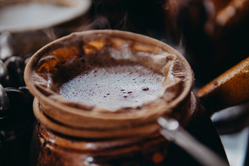 Traditional drip coffee set or 