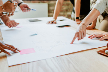 Startup team working on a project