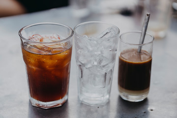 Traditional drip coffee set or 