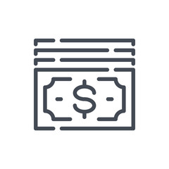 Money line icon. Dollar vector outline sign.