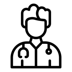 Medical man icon. Outline medical man vector icon for web design isolated on white background