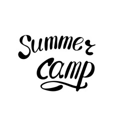 Summer camp lettering. Typography of fonts is usual uppercase and lowercase.