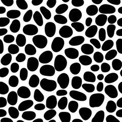 Seamless vector dot pattern. Hand drawn black spots isolated on white background. Random circles Ornament for textile, clothes, print, wrapping paper, wallpaper. Abstract dotted stock illustration
