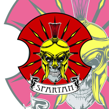 the skull spartan design illustration