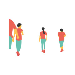 Fototapeta na wymiar illustration design template for people running
