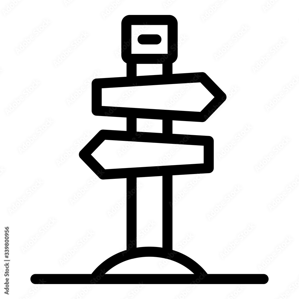 Poster direction indicator icon. outline direction indicator vector icon for web design isolated on white b