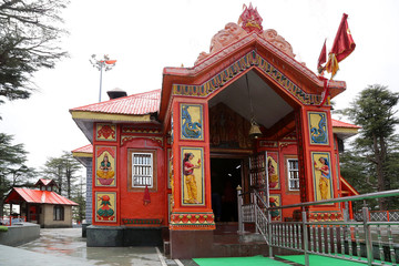 Shimla, India - 03/01/2020: Monkey Temple Hanuman Mandir (Jakhu Mandir)