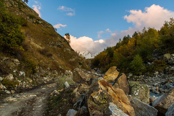 mountain landscape with blue sky