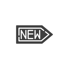 Fototapeta premium New price sticker vector icon. filled flat sign for mobile concept and web design. New price badge glyph icon. Symbol, logo illustration. Vector graphics