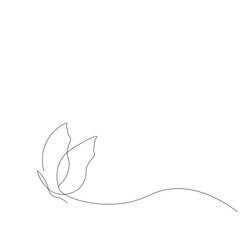 Butterfly flying. Animal line drawing vector illustration