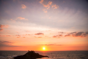 Beautiful sunset in Hon Ba - Vung Tau, Viet Nam, Nghinh Phong cape, it is between Bai Truoc and Bai Sau