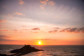 Beautiful sunset in Hon Ba - Vung Tau, Viet Nam, Nghinh Phong cape, it is between Bai Truoc and Bai Sau