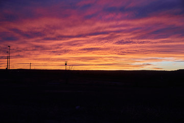 Fototapeta na wymiar Amazingly Beautiful Texas Colorful Desert Sunset Sky
