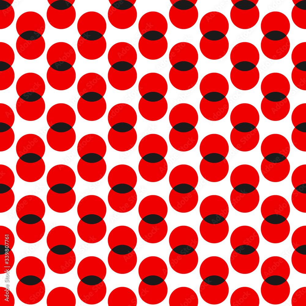 Poster abstract red circles seamless pattern