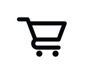 Simple shopping cart icon vector image.