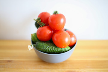 cucumbers and tomatoes on plate