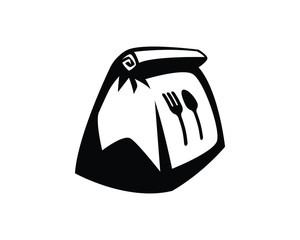 Paper bag food icon logo image.