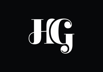 Initial Monogram Letter HG Logo Design Vector Template. HG Letter Logo Design