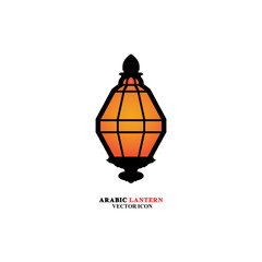Arabian lantern for ramadan icon flat style. Isolated on white background. illustration.
