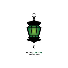 Arabian lantern for ramadan icon flat style. Isolated on white background. illustration.