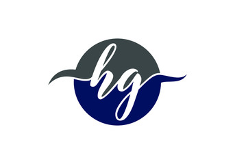 Modern Business Logo Design with Elegant Script Font H G in Circle Shape Presentation Template