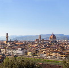 Fototapeta na wymiar florence panorama with chathedral and signoria building