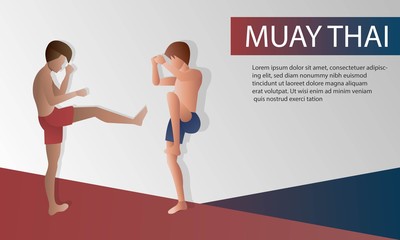 Muay thai boxing,kickboxing,Martial Art,sport and activity concept,Vector illustration design.