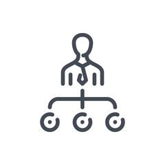 Hierarchy and Company structure line icon. Team and teamwork vector outline sign.