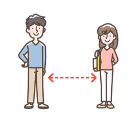 ソーシャルディスタンス　社会的距離　感染予防