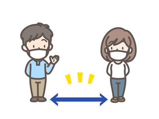 ソーシャルディスタンス　社会的距離　感染予防