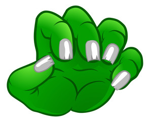 An illustration of a monster claw cartoon hand