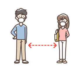 ソーシャルディスタンス　社会的距離　感染予防