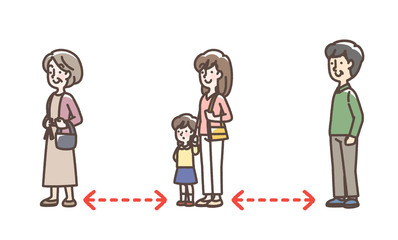 ソーシャルディスタンス　社会的距離　感染予防