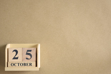 October 25, Empty brown background.