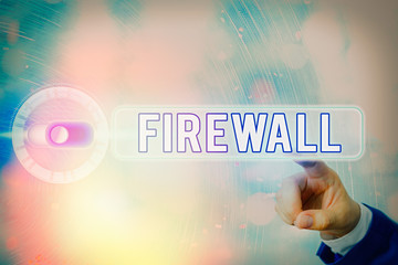 Conceptual hand writing showing Firewall. Concept meaning protect network or system from...