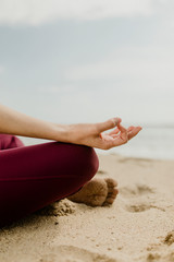Active women meditating