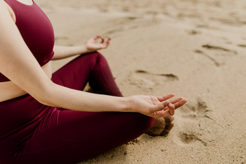 Active women meditating