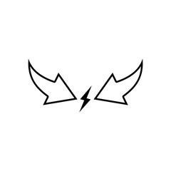 Conflict glyph icon isolated on white background