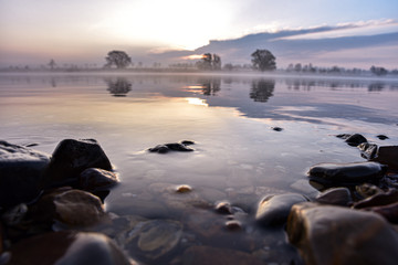 sunrise over the river