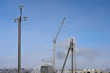 
view of the construction site on a winter day