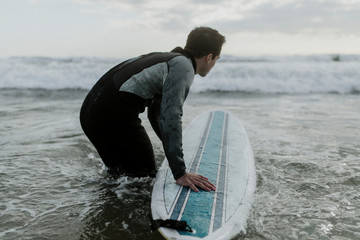 Male surfer in the water