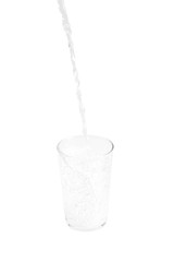 Obraz na płótnie Canvas pouring water in glass isolated on white background