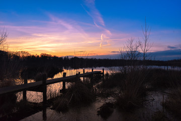 sunset over lake