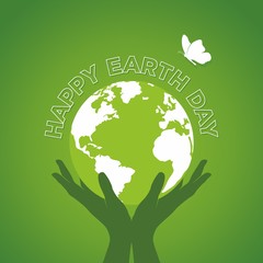 Happy Earth Day Banner - Illustration