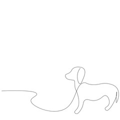 Cute puppy line drawing, vector illustration