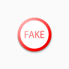 Fake vector symbol. Illustration isolated on white background.