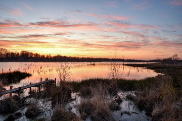 sunset over the river